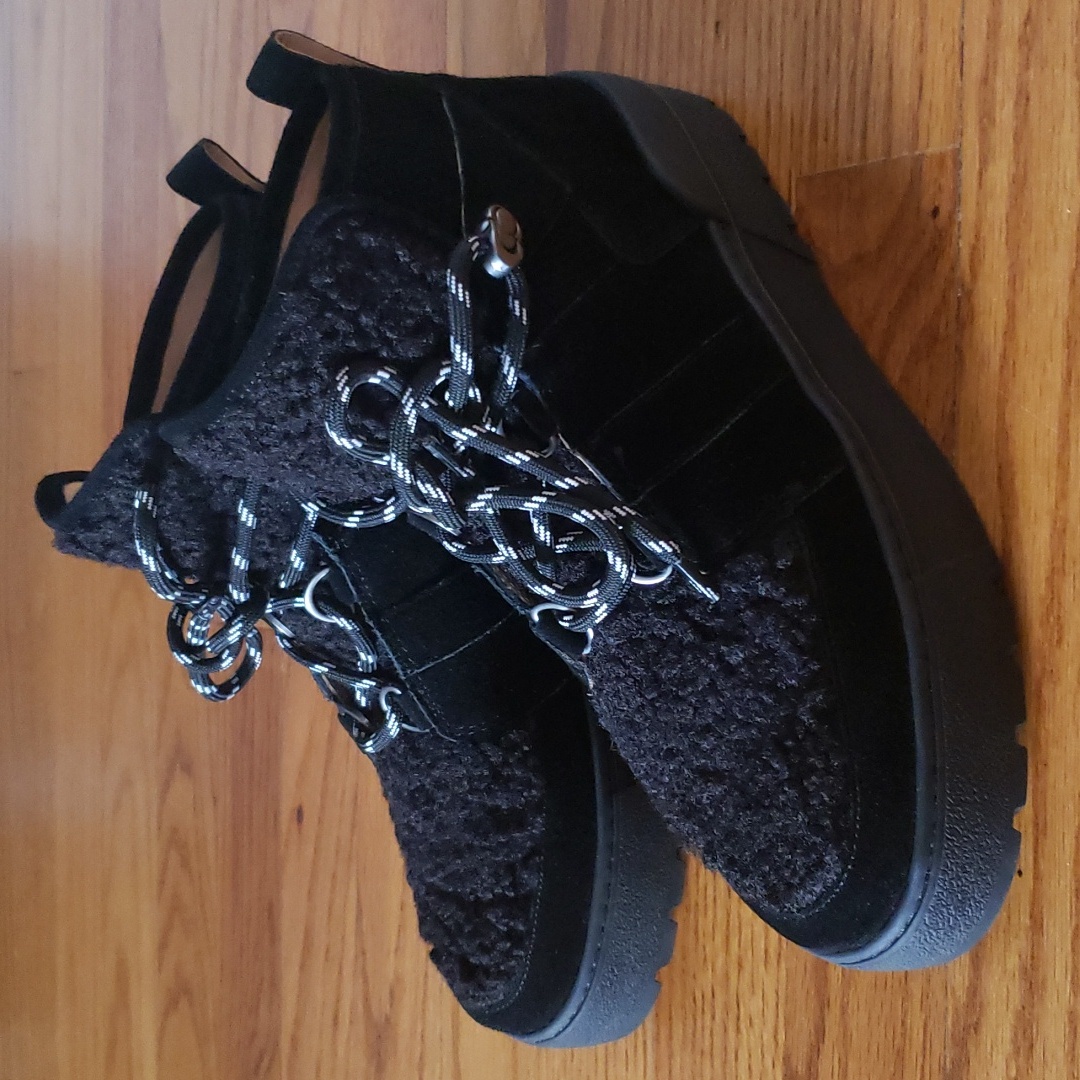 Jslides Nell Platform Black Womens Boot, Size 8 Nwob